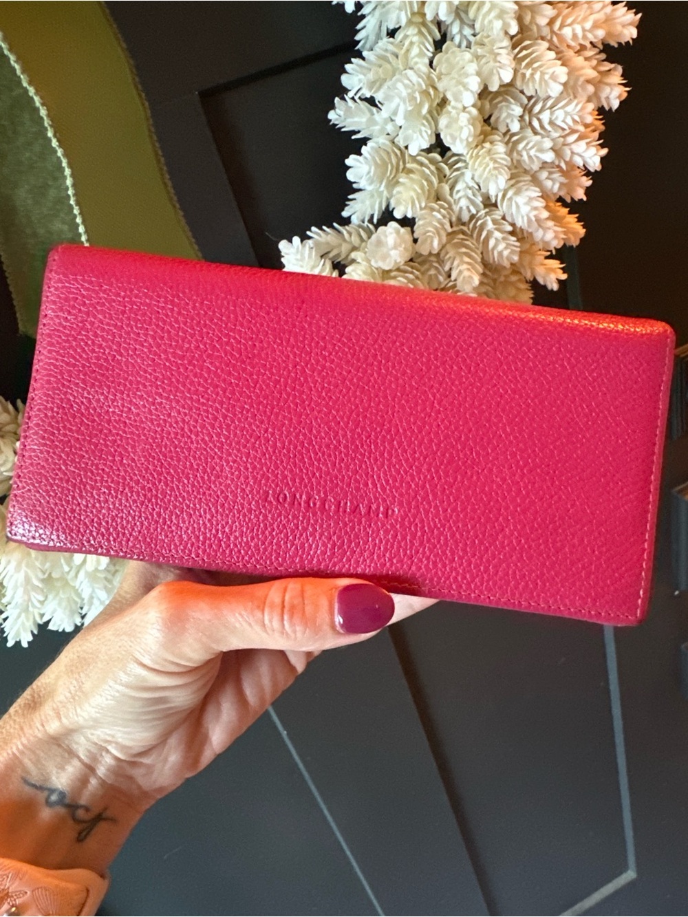 Longchamp 💕 Fuchsia Leather Long Wallet